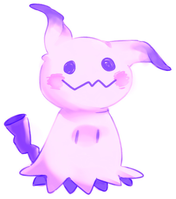 commentary, english_commentary, full_body, gen_7_pokemon, mimikyu, no_humans, outline, pokemon