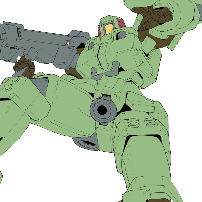 airborne, gun, gundam, gundam_wing, highres, holding, holding_gun, holding_weapon
