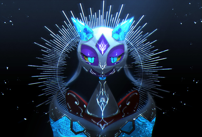 blue_eyes, body_markings, colored_sclera, commentary_request, eyelashes, froslass, gen_4_pokemon, glowing_markings