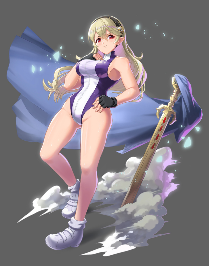 1girl, absurdres, blush, breasts, burnt_green_tea, cape, corrin_(fire_emblem), corrin_(fire_emblem)_(female)