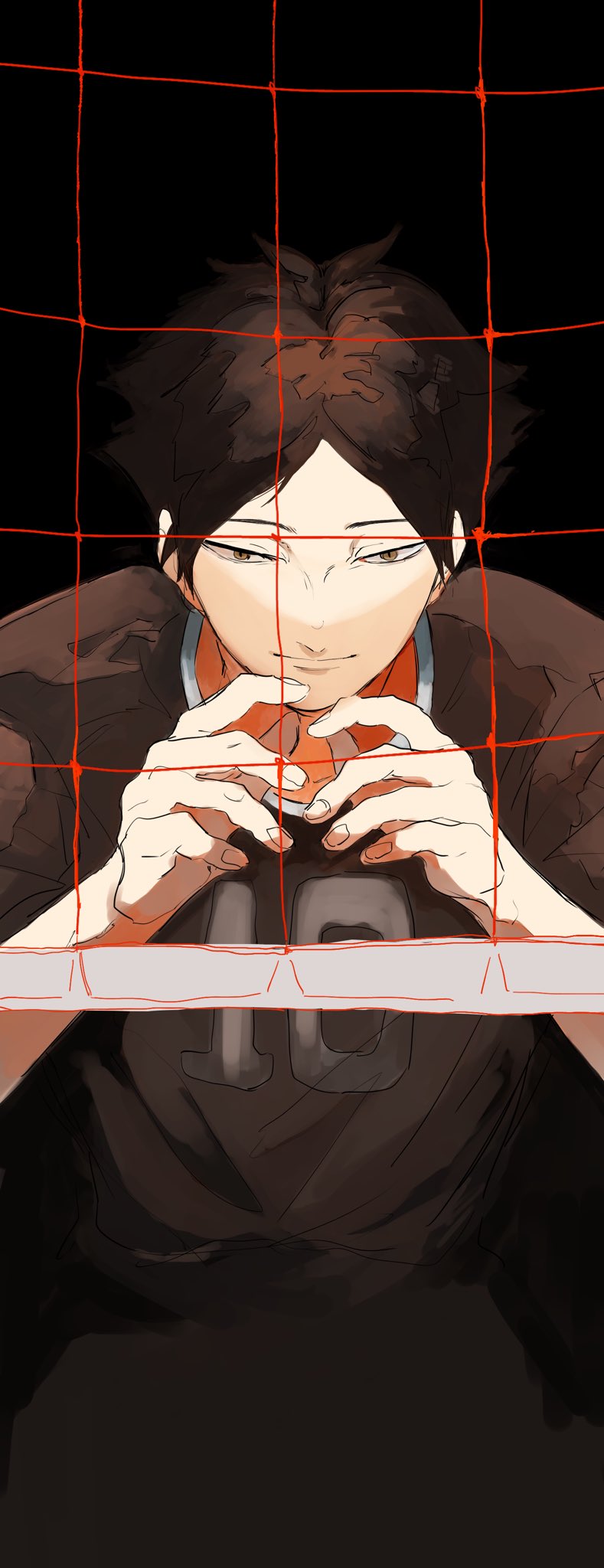 1boy, bangs, black_background, brown_eyes, haikyuu!!, highres, looking_at_viewer, male_focus