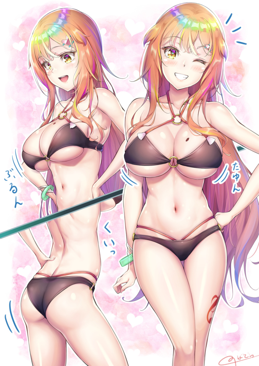 1girl, bikini, breasts, highres, huge_breasts, large_breasts, long_hair, natsusora_aona