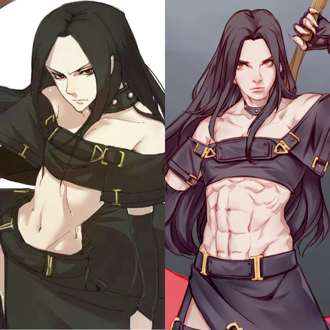 abs, artist_progress, bare_shoulders, black_hair, choker, crop_top, guilty_gear, guilty_gear_xx