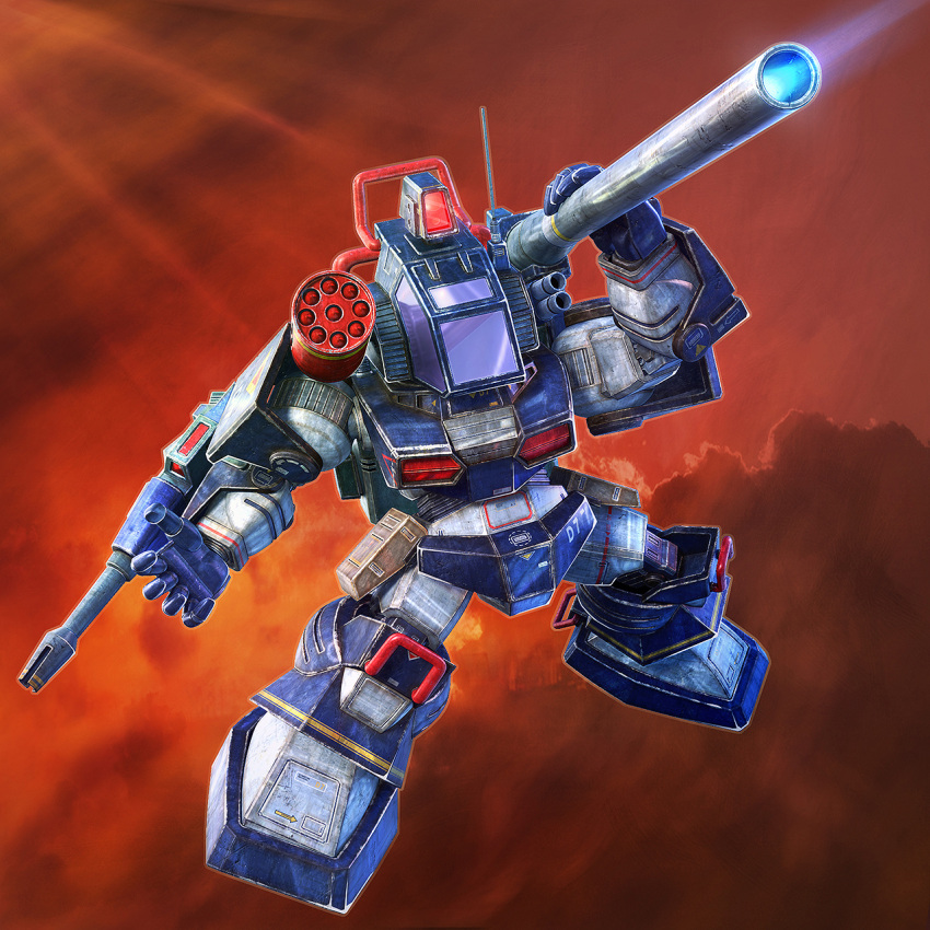 3d, arm_cannon, canopy, chibi, dougram, floating, highres, kimkim