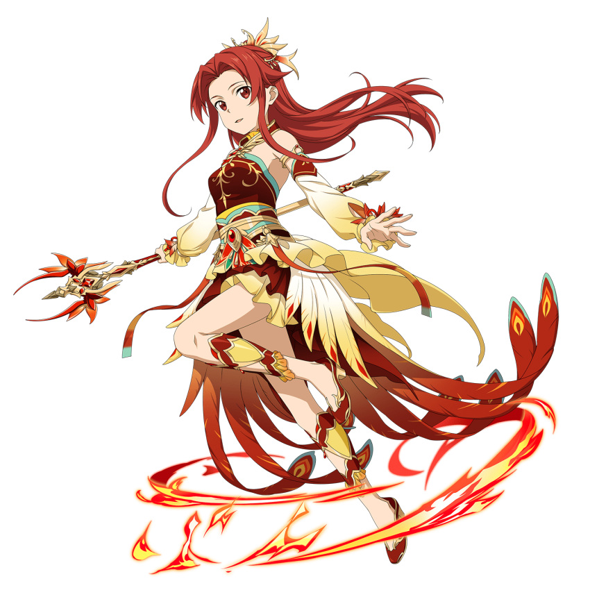 1girl, detached_sleeves, dress, floating_hair, full_body, gradient_sleeves, hair_intakes, highres