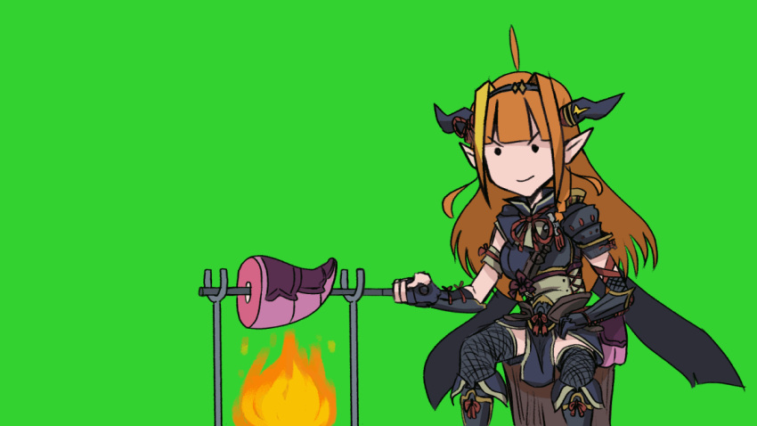 1girl, ahoge, animated, animated_gif, armor, bangs, blonde_hair, blunt_bangs