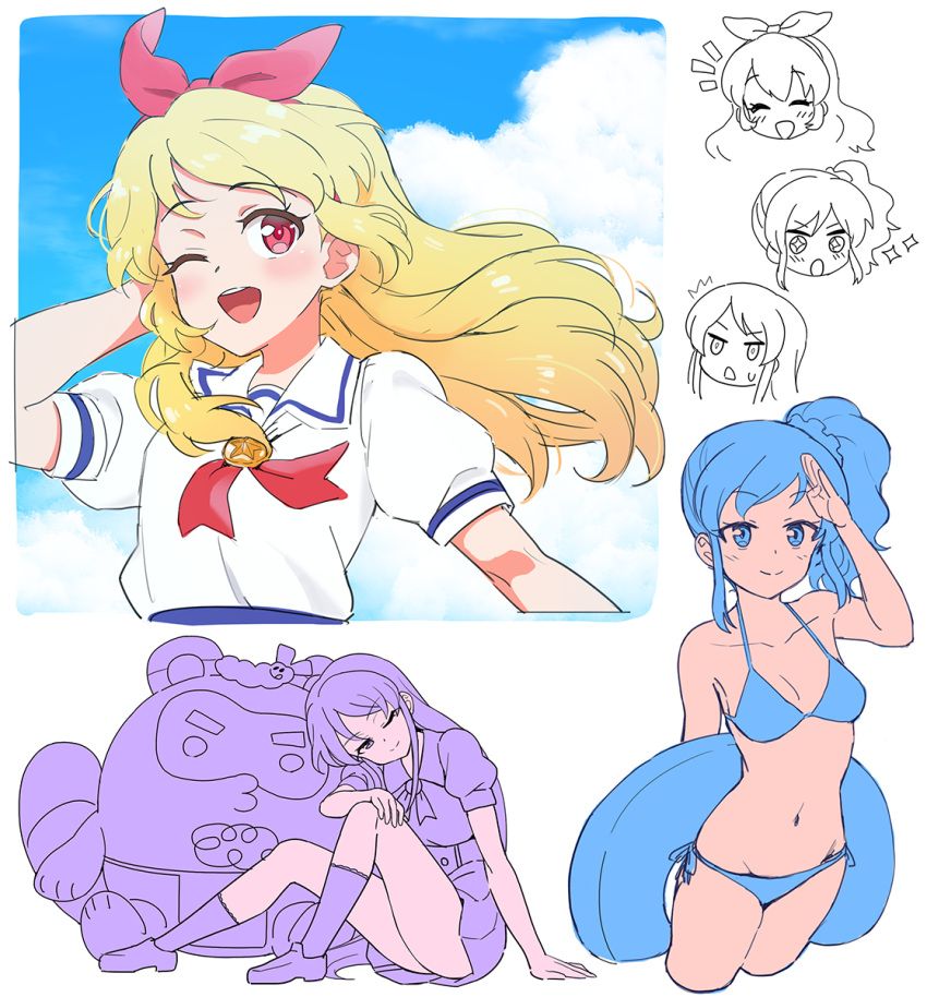 +_+, 3girls, :d, :o, ;), ;d, ^^^, ^_^