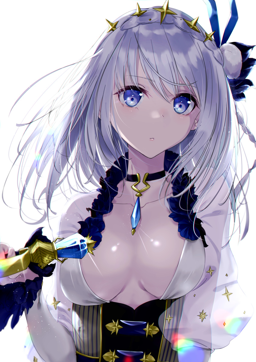 1girl, absurdres, blue_eyes, braid, breasts, closed_mouth, expressionless, highres