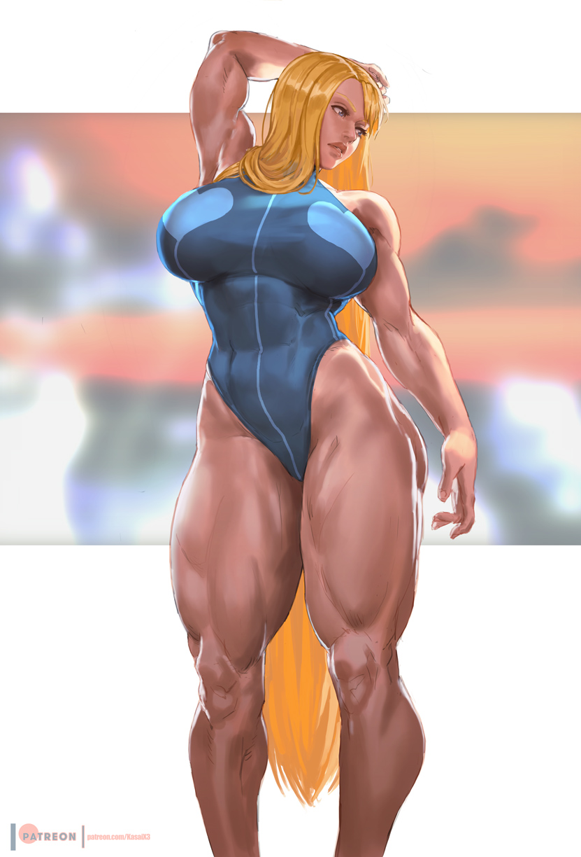 1girl, alternate_hair_length, alternate_hairstyle, arm_behind_head, arm_up, armpits, blonde_hair, blue_eyes