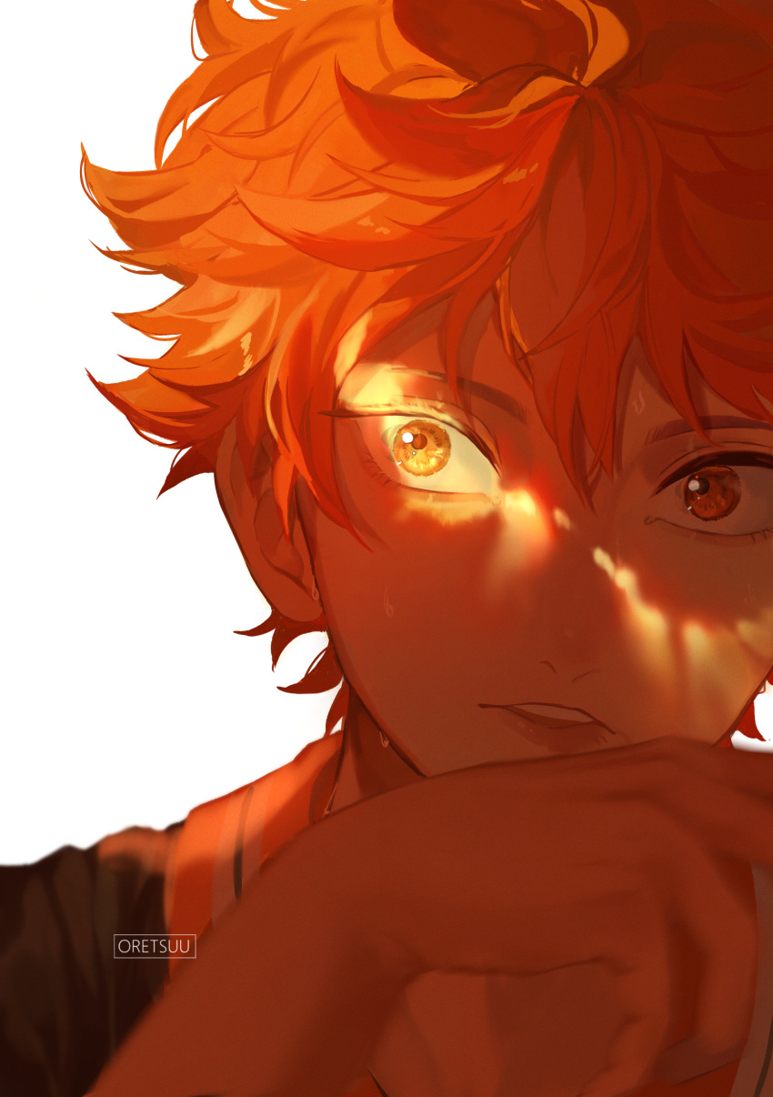 1boy, absurdres, bangs, haikyuu!!, hair_between_eyes, highres, hinata_shouyou, looking_at_viewer