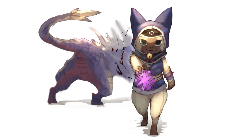 absurdres, animal_nose, body_fur, brown_fur, commentary_request, felyne, full_body, fur