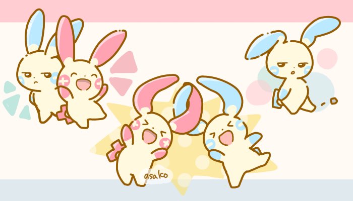 >_<, artist_name, asakoline, closed_eyes, commentary_request, frown, gen_3_pokemon, kicking