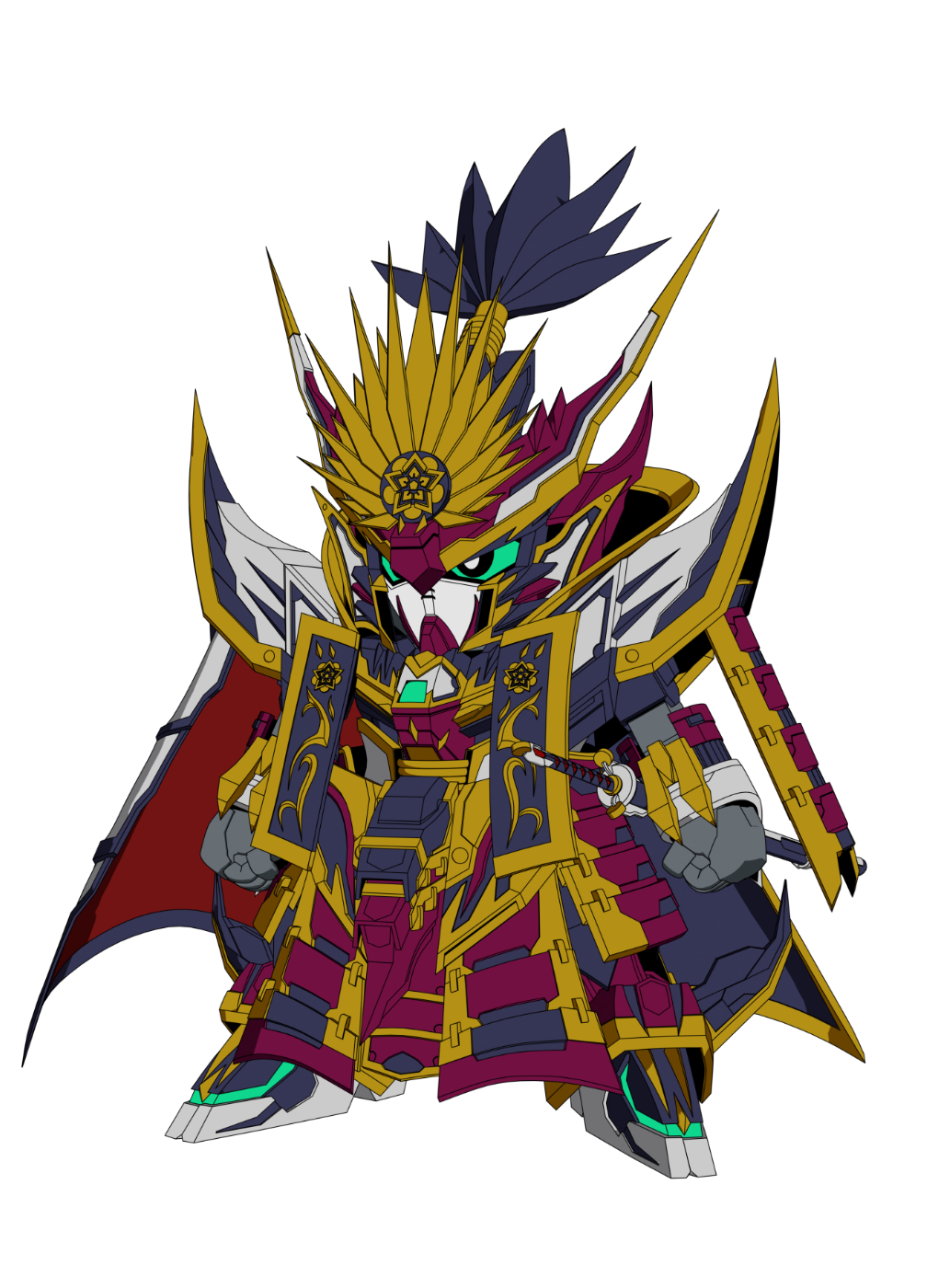 gundam, nobunaga_gundam_epyon, official_art, sd_gundam_world_heroes, sunrise_(company), sunrise_(studio)