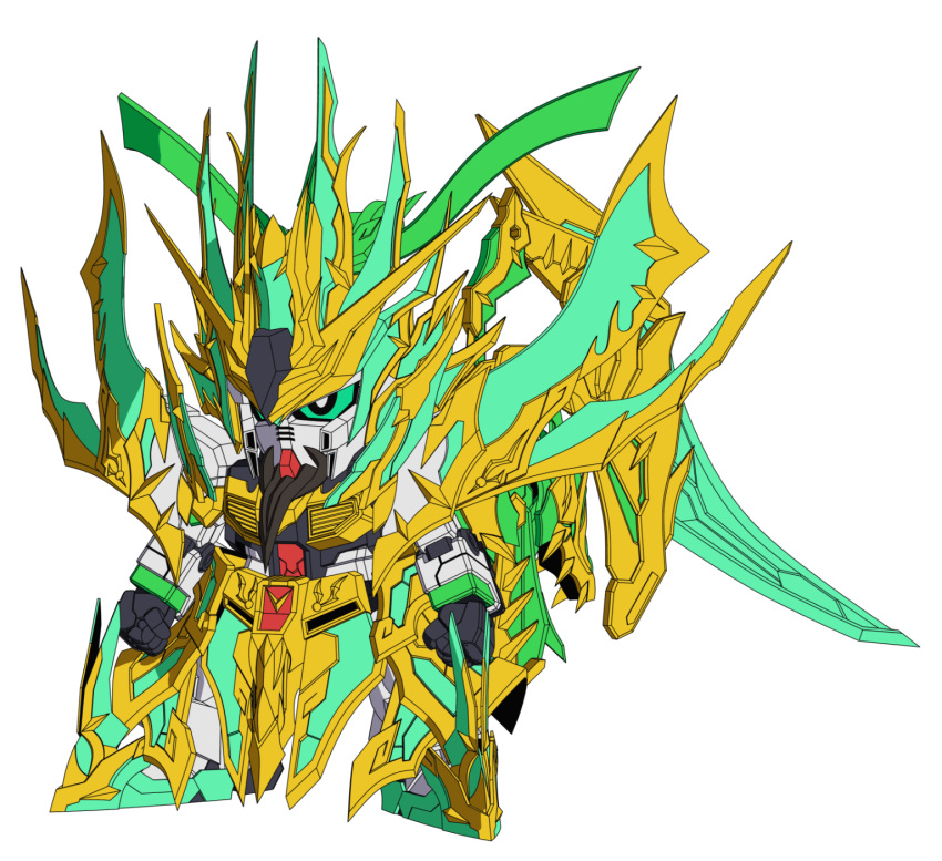 guan_yu_nu_gundam, gundam, official_art, sd_gundam_world_heroes, sd_gundam_world_sangoku_soketsuden, sunrise_(company), sunrise_(studio)