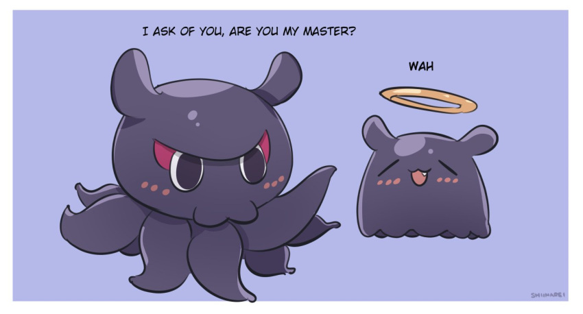 ambiguous_gender, animal_ears, are_you_my_master, artist_name, blush, commentary, crossover, english_commentary