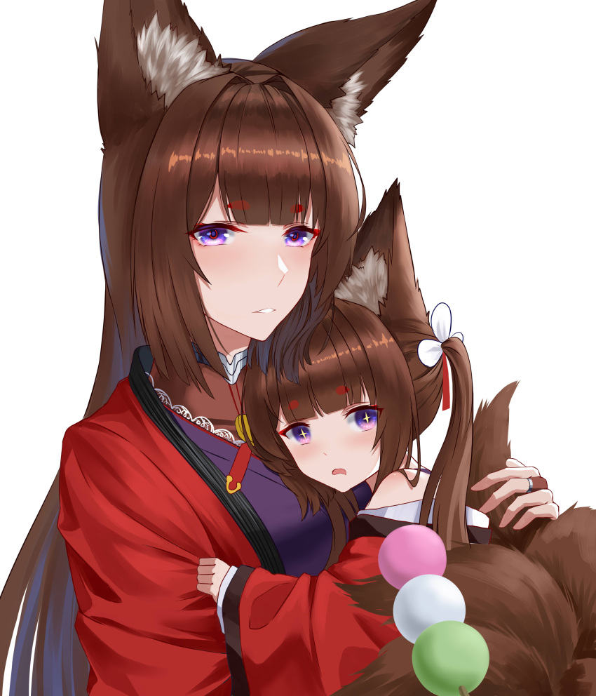 +_+, 2girls, absurdres, amagi-chan_(azur_lane), amagi_(azur_lane), animal_ears, azur_lane, bangs