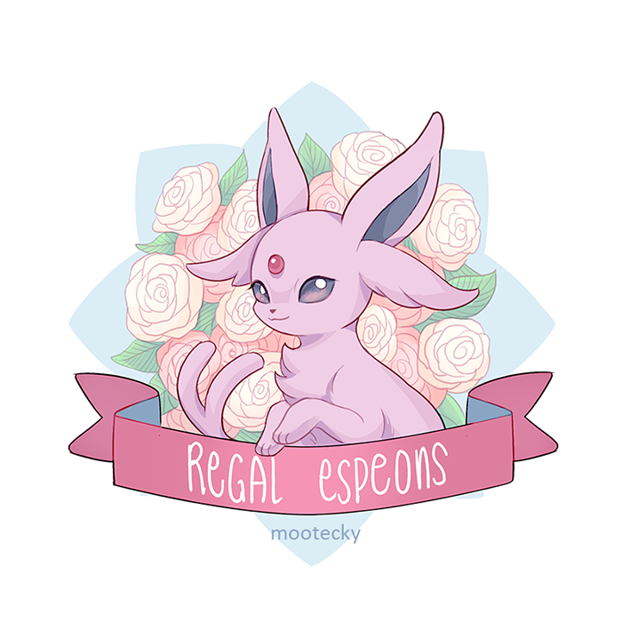 :3, artist_name, character_name, closed_mouth, commentary, english_commentary, espeon, flower