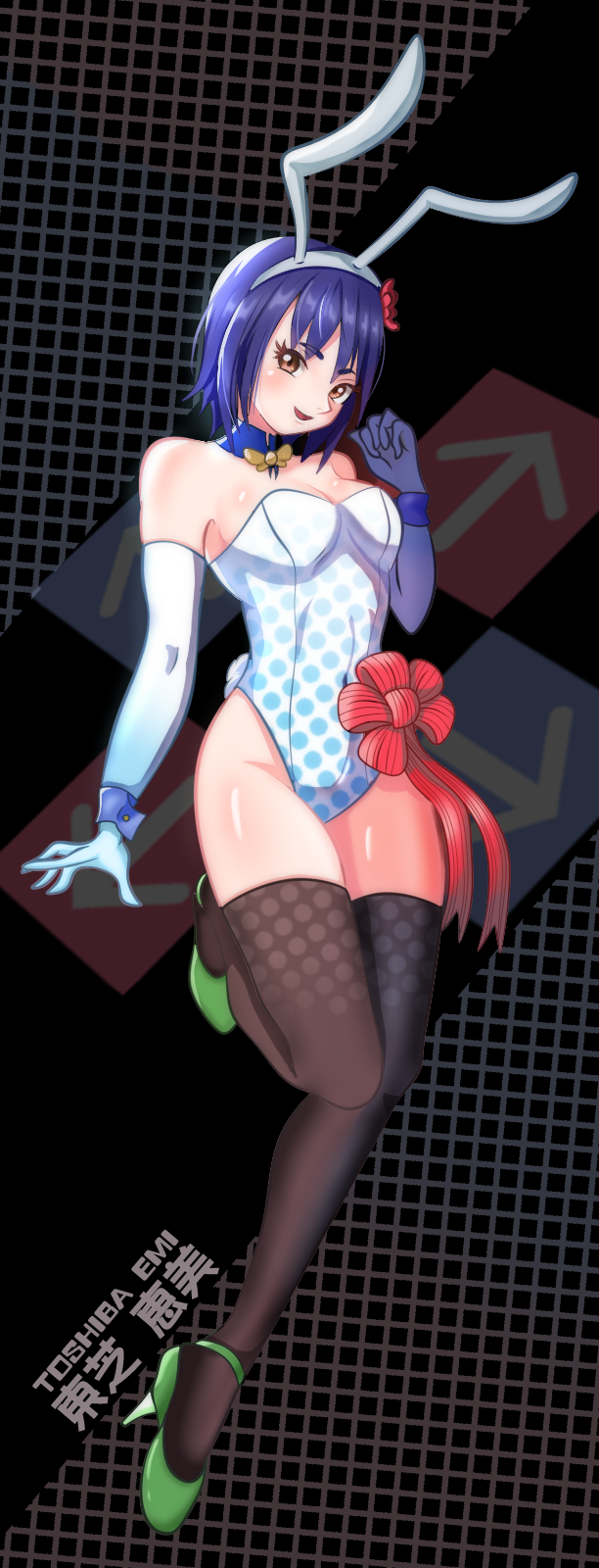 animal_ears, dance_dance_revolution, highres, playboy_bunny, rabbit_ears, toshiba_emi