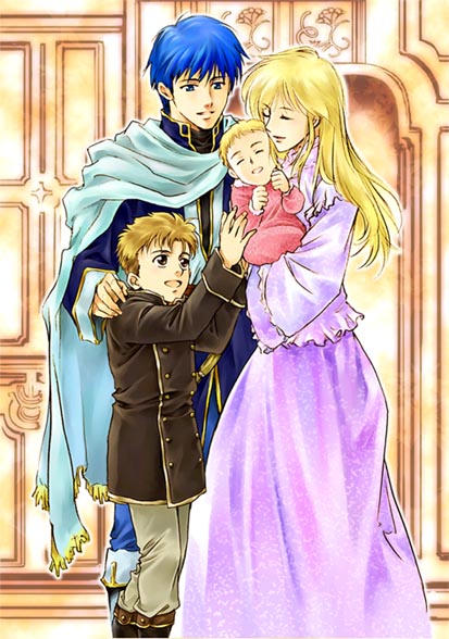 blonde_hair, brother_and_sister, cape, child, closed_eyes, couple, delmud, delmud_(fire_emblem)