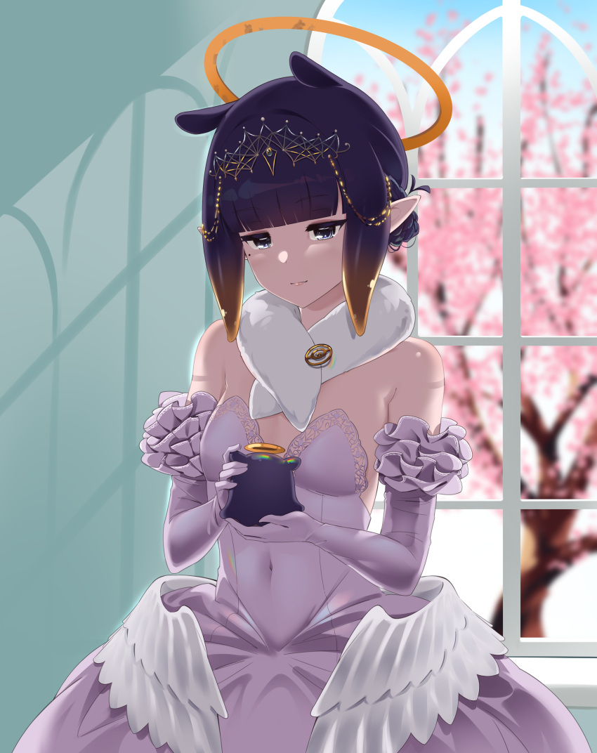 1girl, absurdres, adapted_costume, alternate_costume, alternate_hairstyle, bangs, blue_sky, blunt_bangs
