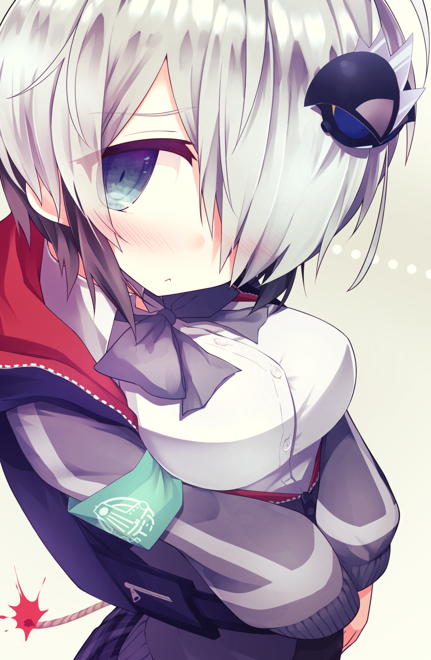 ..., 1girl, absurdres, armband, asymmetrical_gloves, backpack, bag, bangs
