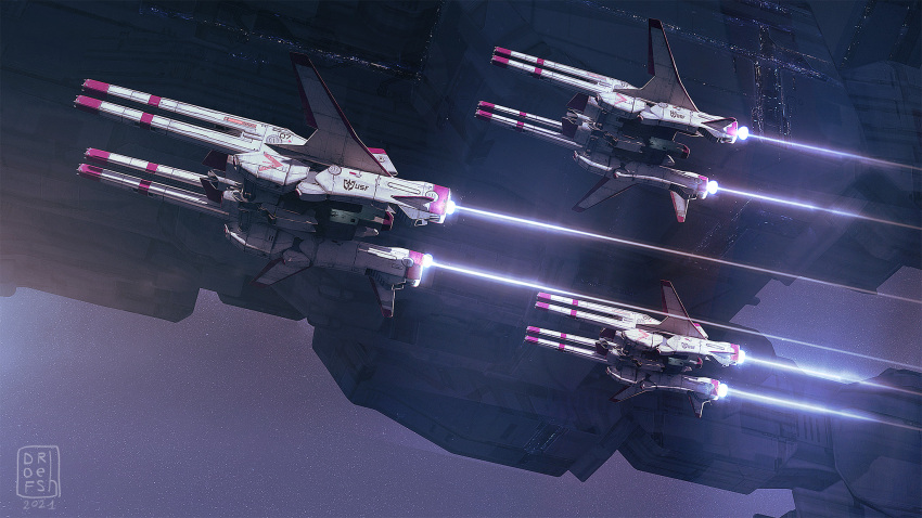 commentary, dated, dofresh, english_commentary, flying, highres, infinite_fleet, megastructure