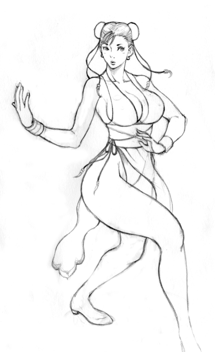 1girl, absurdres, breasts, capcom, china_dress, chinese_clothes, chun-li, crossed_legs
