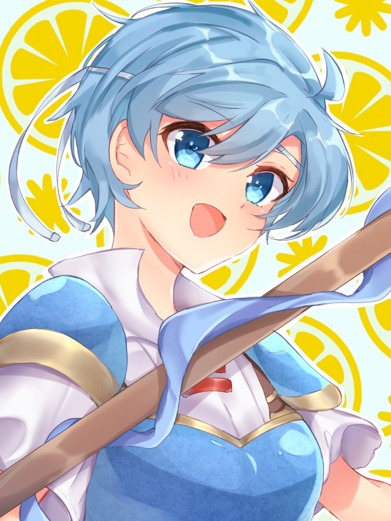1girl, armor, blue_eyes, blue_hair, breastplate, collared_shirt, edamameoka, fire_emblem