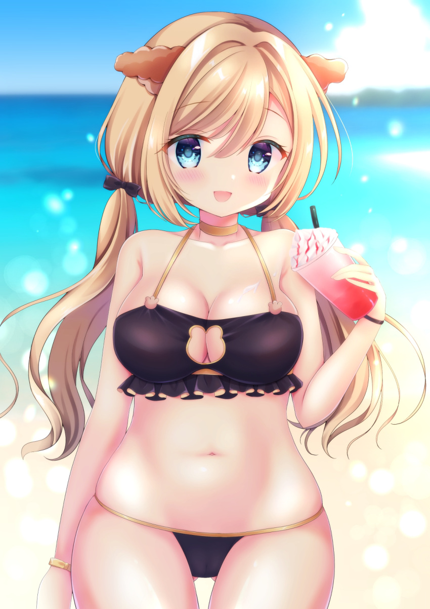 1girl, aisha_(king's_raid), bangs, bikini, blush, breasts, highres, king's_raid