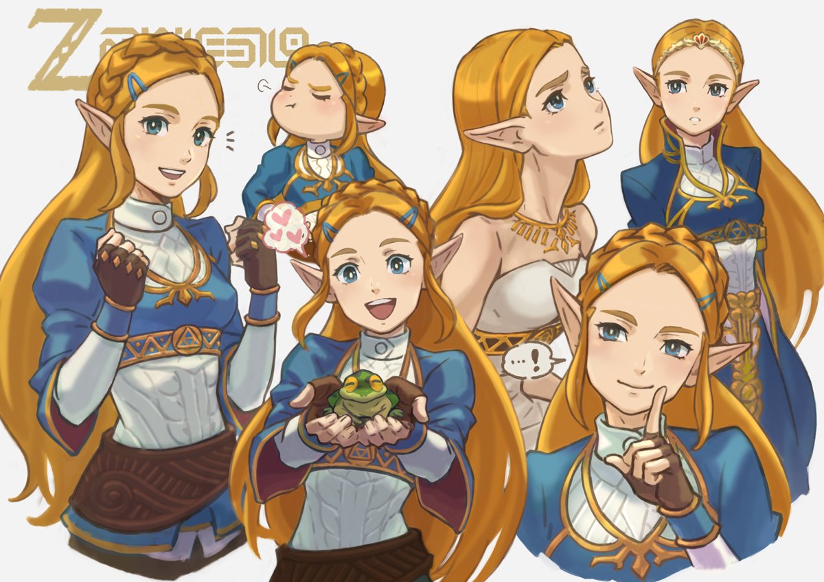 1girl, :t, blonde_hair, blue_eyes, blush, braid, brown_gloves, closed_eyes