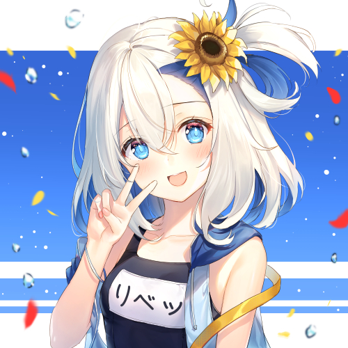 1girl, :d, azur_lane, bangs, bare_shoulders, blue_background, blue_eyes, blue_hair