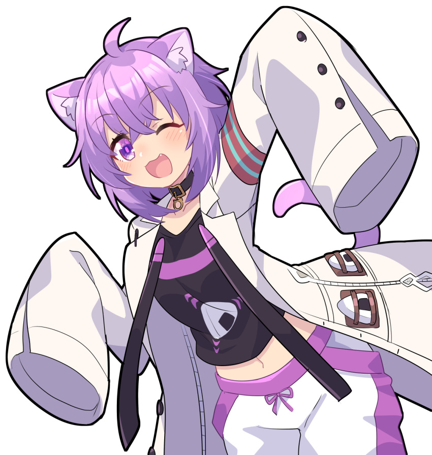 1girl, agnes_tachyon_(umamusume), agnes_tachyon_(umamusume)_(cosplay), ahoge, animal_ears, cat_ears, cat_tail, collar