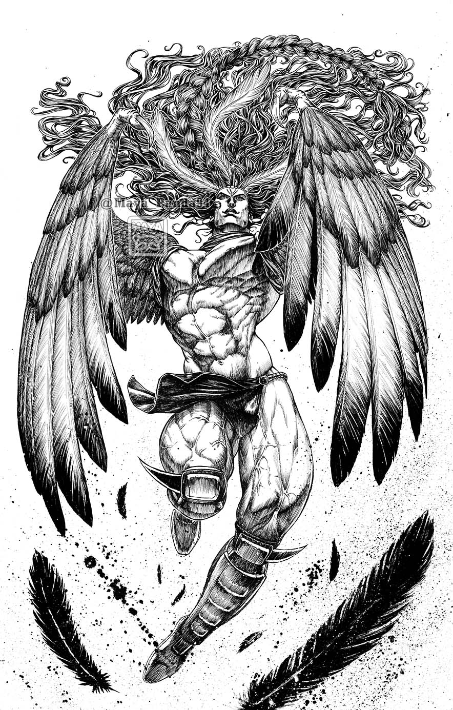 1boy, abs, artist_name, battle_tendency, boots, braid, claws, commentary