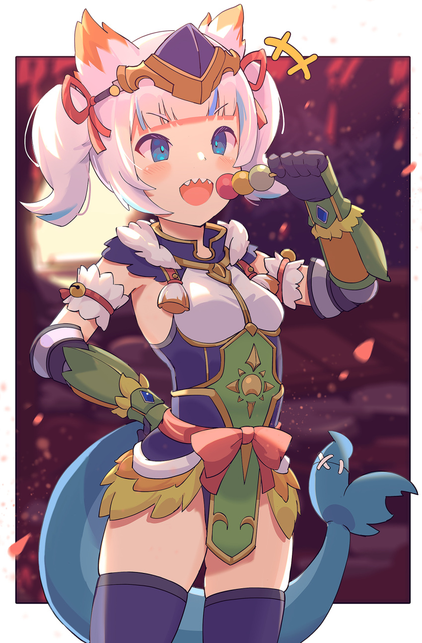 1girl, alternate_costume, bangs, blue_eyes, blue_hair, blunt_bangs, blush, dango