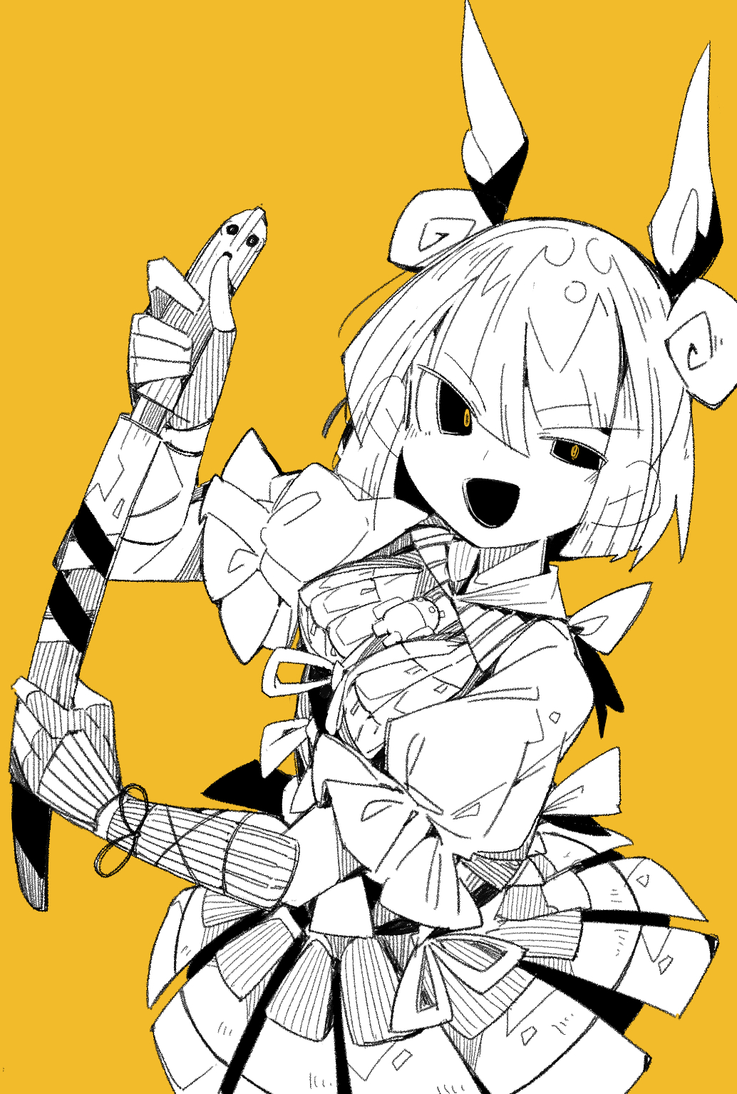 1girl, android_(os), armor, armored_dress, breasts, double_bun, dress, hair_ribbon