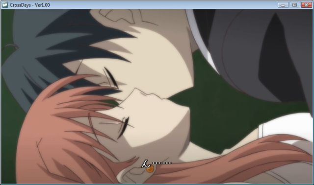 2boys, ashikaga_yuuki, cross_days, closed_eyes, game_cg, itou_makoto, kiss, orange_hair