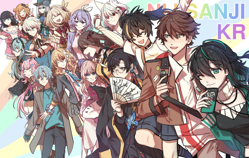 4boys, 6+girls, :3, ^_^, absurdres, akira_ray, animal_ear_fluff, animal_ears
