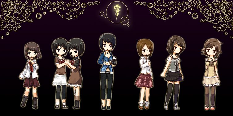 amakura_mayu, amakura_mio, asou_misaki, bandage, bandages, black_hair, boots, brown_hair