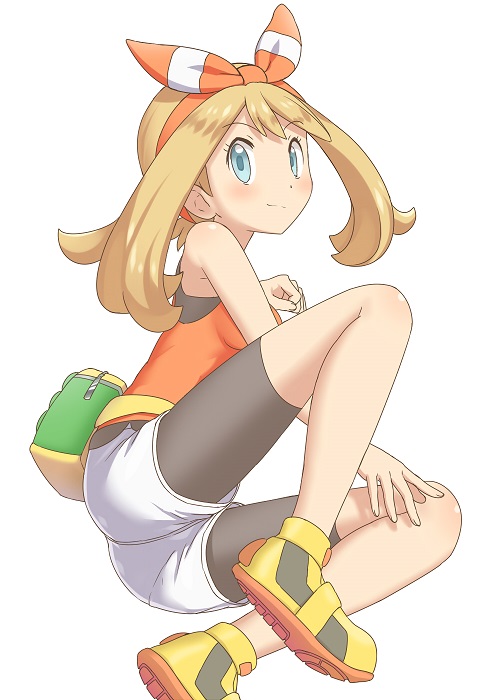 1girl, bangs, bare_arms, bike_shorts, blush, bow_hairband, breasts, closed_mouth