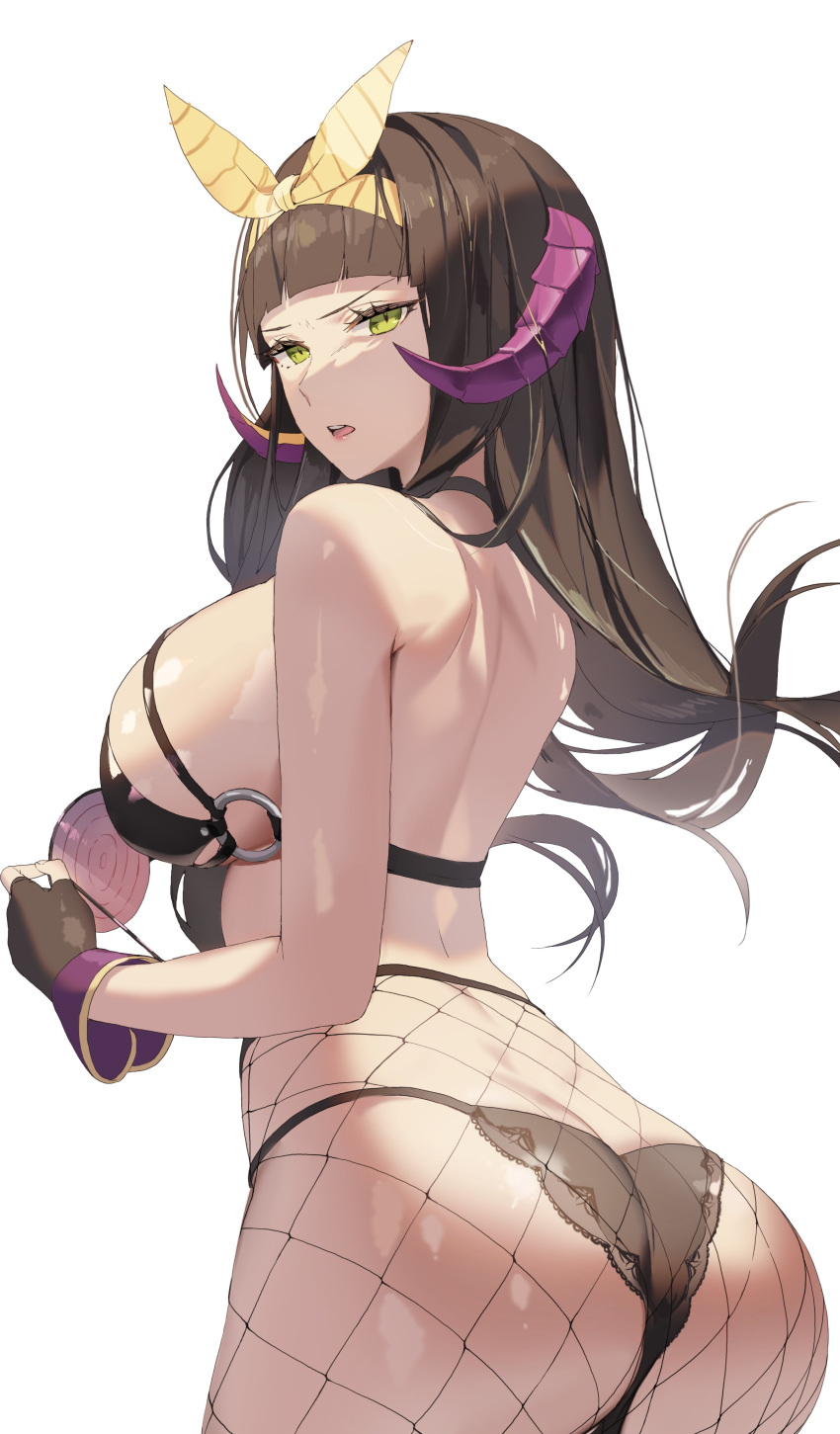 1girl, absurdres, ass, back, bare_arms, bare_back, bikini, bikini_top