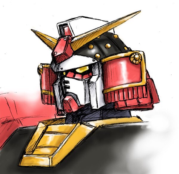 aniki_gunsou, gundam, gundam_musou, looking_ahead, mecha, mobile_suit, musha_gundam, no_humans