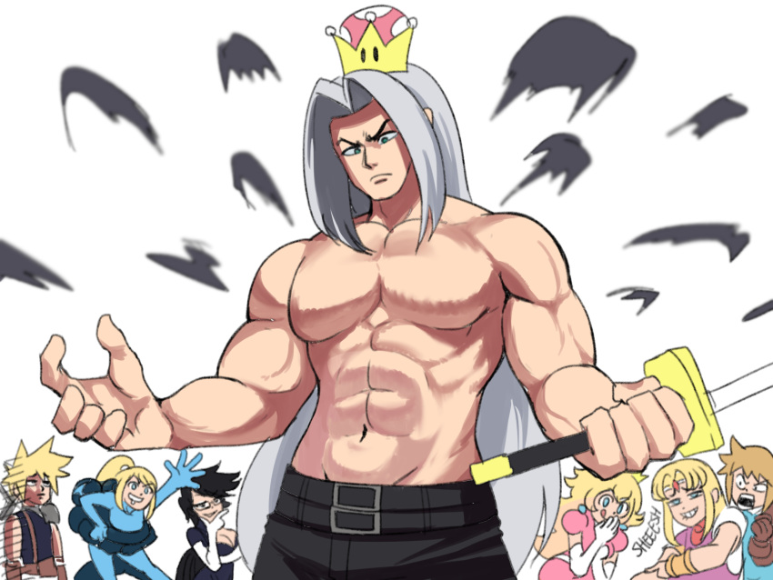 abs, armor, bayonetta, bayonetta_(character), bayonetta_2, blonde_hair, blue_eyes, chibi