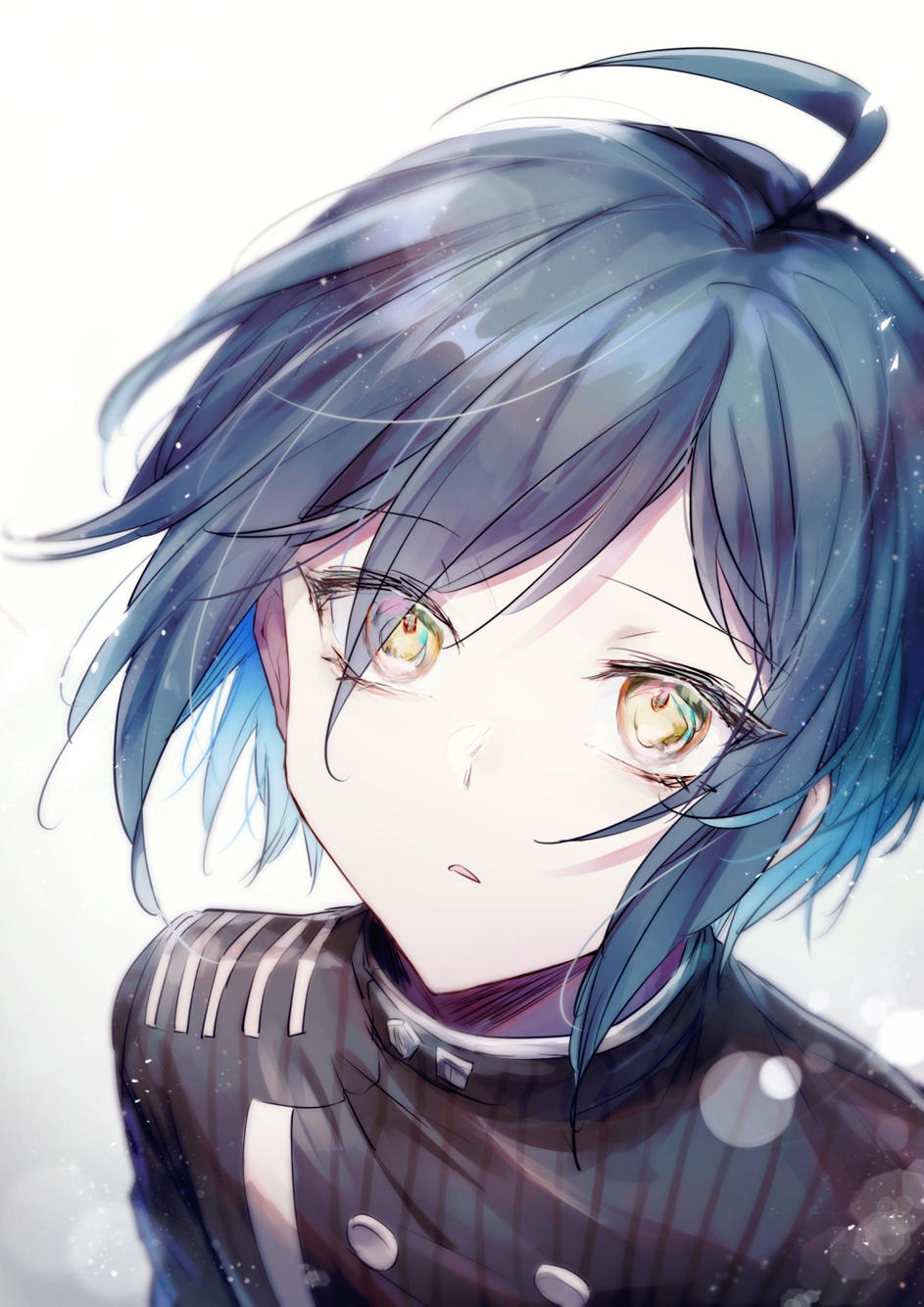1boy, bangs, black_hair, black_jacket, brown_eyes, commentary_request, dangan_ronpa_(series), dangan_ronpa_v3:_killing_harmony