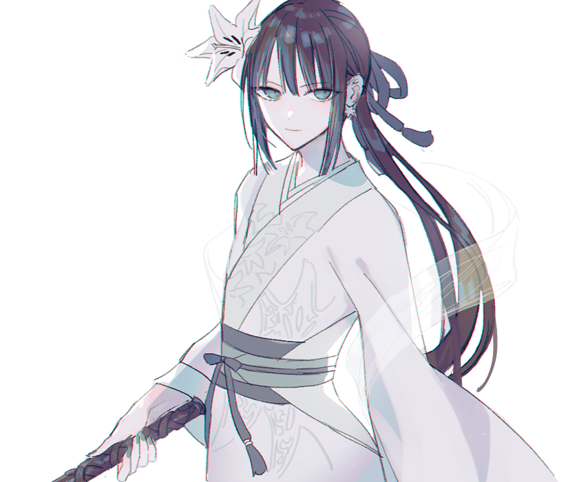1girl, bangs, black_hair, chinese_clothes, closed_mouth, earrings, eyebrows_visible_through_hair, fate/grand_order