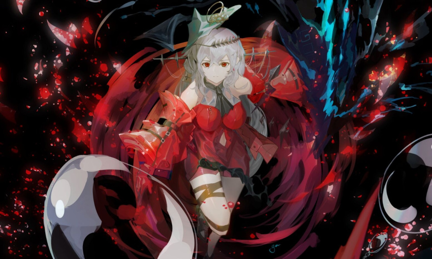 1girl, air_bubble, aqua_gloves, aqua_headwear, arknights, ascot, bangs, bare_shoulders