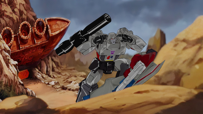 2boys, ark_(transformers), arm_cannon, decepticon, derivative_work, drawfag, highres, invincible_(series)