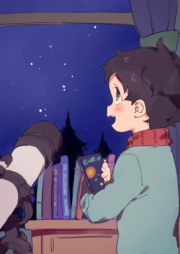 1boy, be_(ronironibebe), black_hair, blue_jacket, blush, book, book_stack, bookshelf