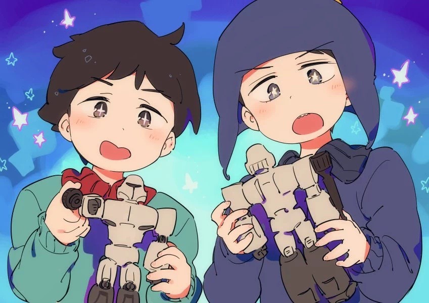 2boys, be_(ronironibebe), black_eyes, black_hair, blue_jacket, chullo, craig_tucker, hat