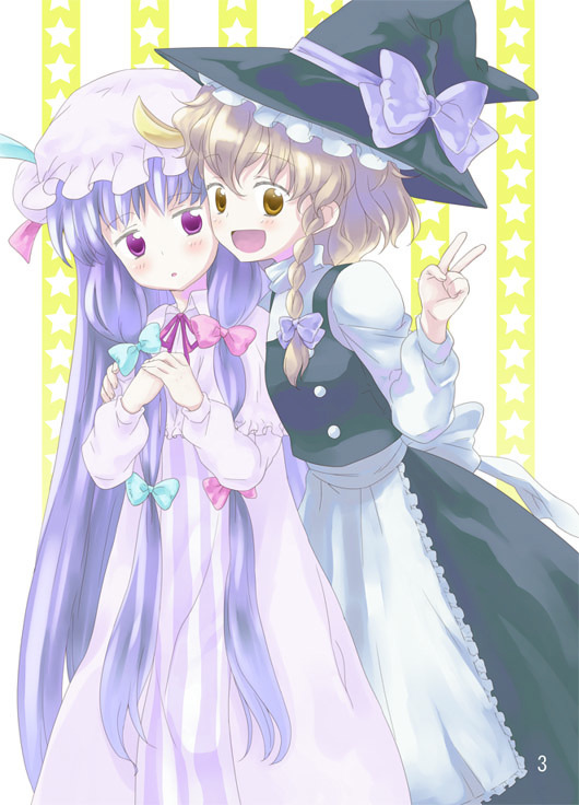 apron, bad_id, blonde_hair, blush, capelet, dress, hands_clasped, happy