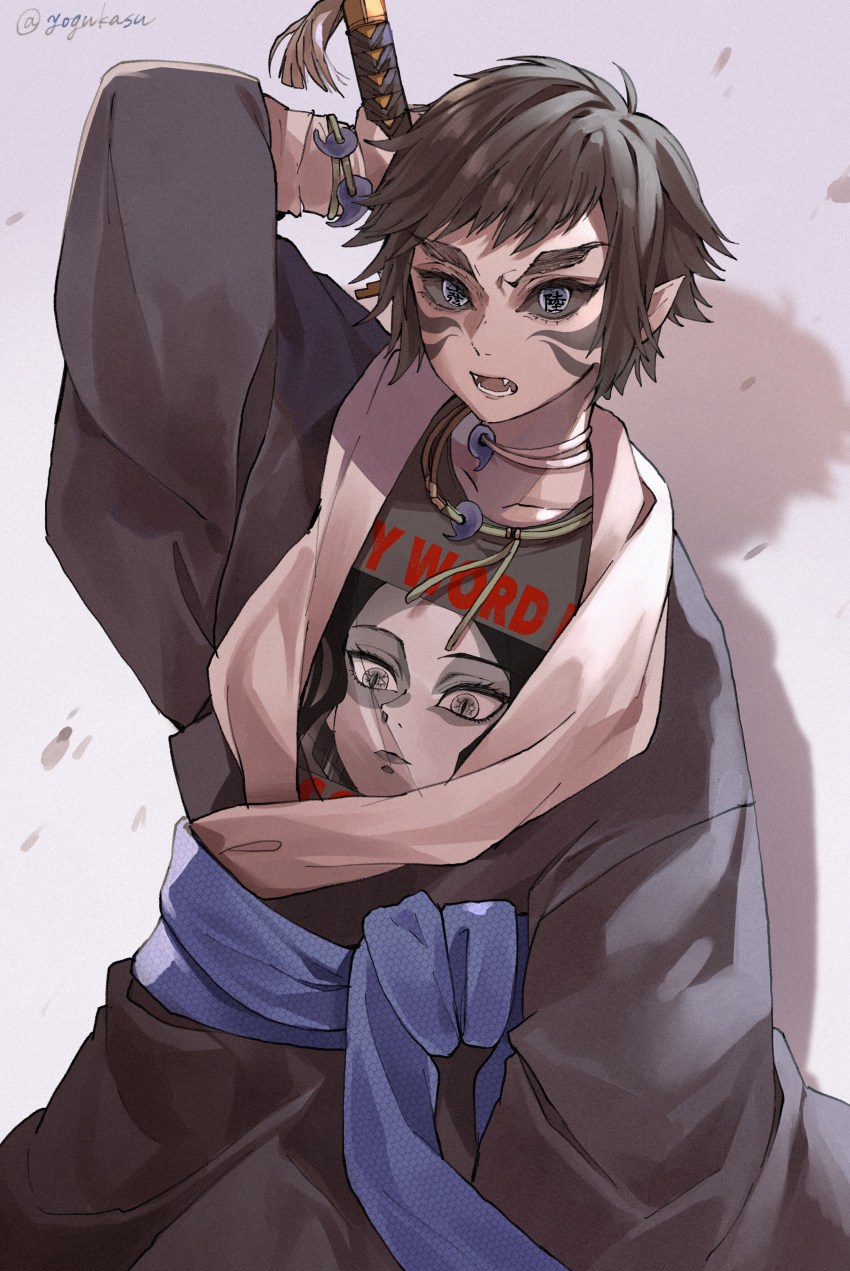 1boy, absurdres, bangs, black_hair, black_robe, bracelet, collarbone, highres